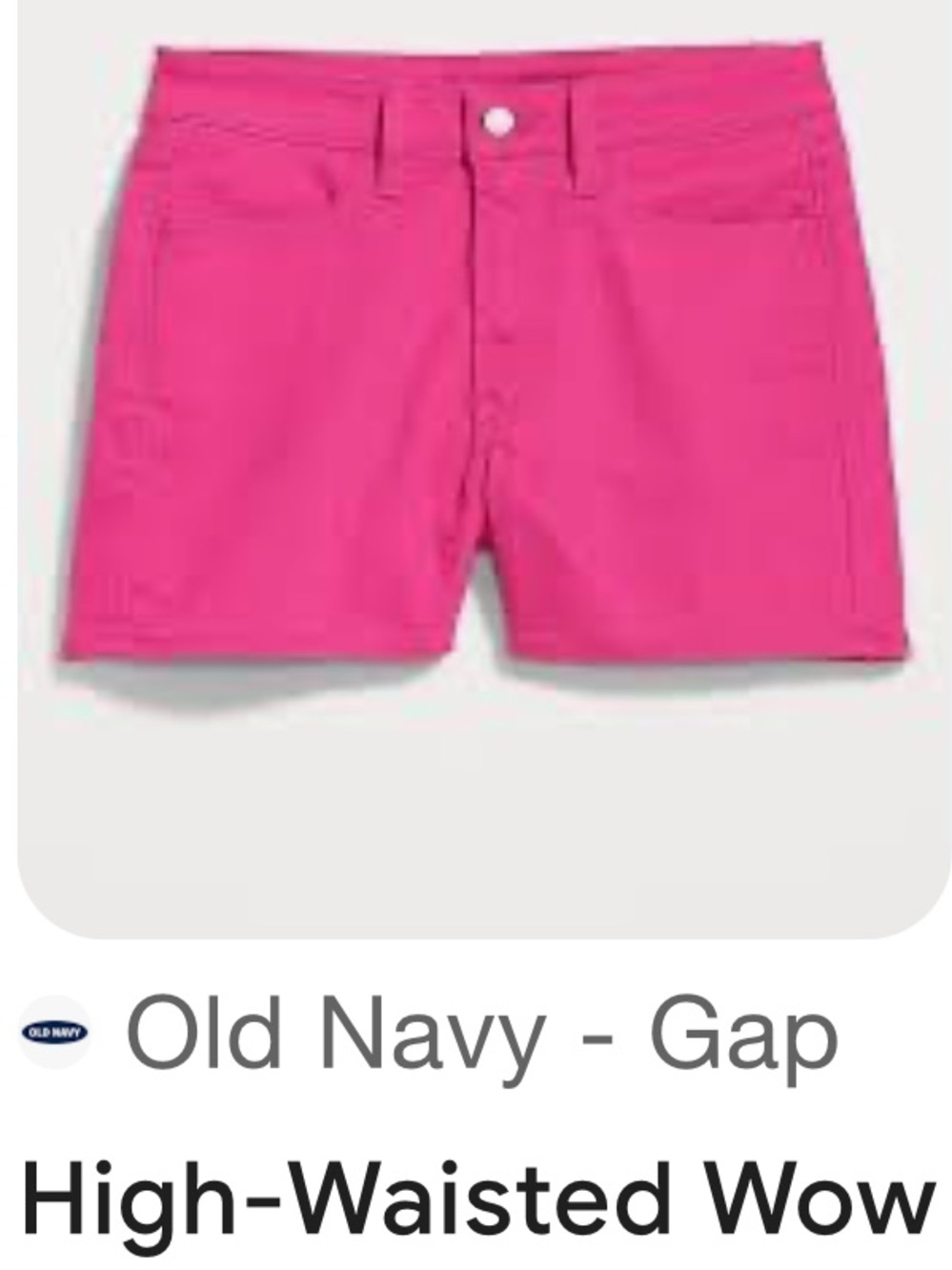 Old Navy Vibrant Pink High-Rise Jean Shorts High Rise WOW 2 New Magenta Denim